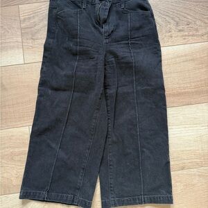 PAIGE Black Wide-Leg Cropped Pant